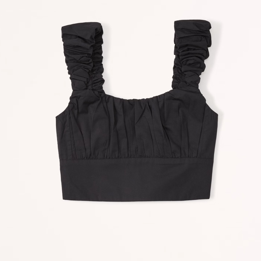 Abercrombie & Fitch Poplin Scrunch Strap Set Top | Size M | Perfect Condition